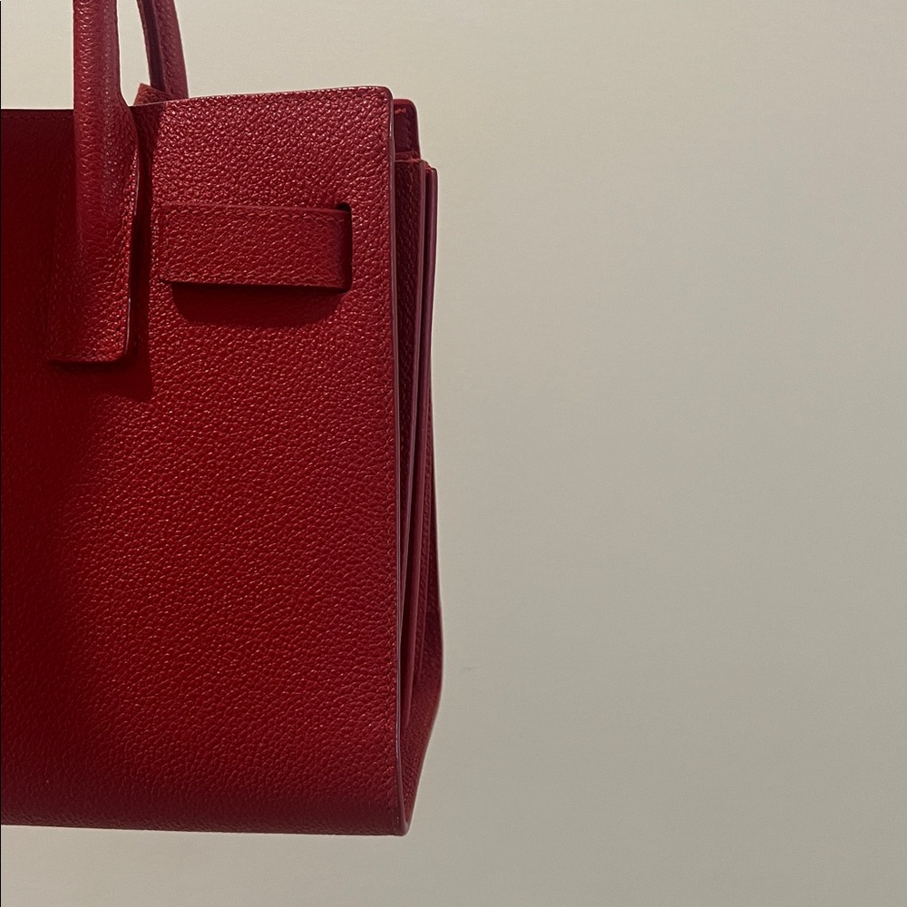 Saint Laurent/ YSL Sac de Jour nano size in Red Color - Picture 9 of 11